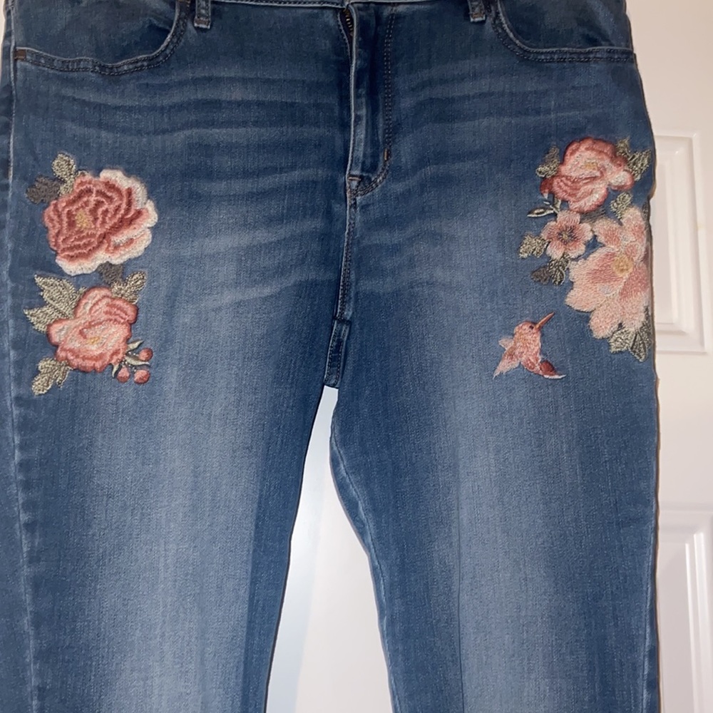 A.N.A Floral embroidered jeans size 16